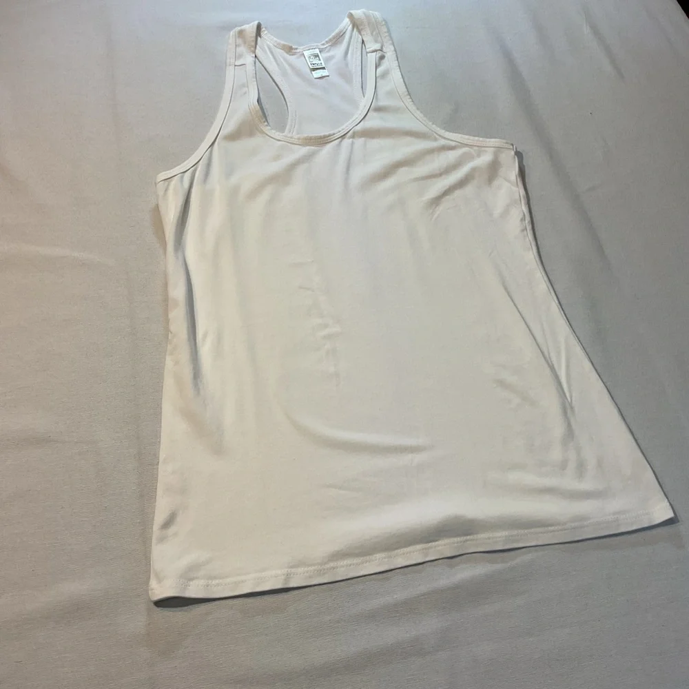 Royal Apparel Soft White‎ Bamboo Tank Top, Size Medium Durable Bright Gym Sport